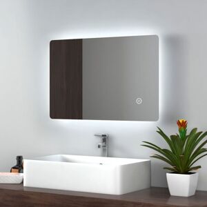 Emke - Illuminated Led Bathroom Mirror with Demister Pad Wall Mounted Dimmable led Bathroom Mirror, 400x600mm Emke - Illuminated Led Bathroom Mirror with Demister Pad Wall Mounted Dimmable led Bathroom Mirror, 400x600mm