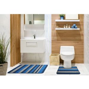 Emma Barclay - Jersey Two Piece Non-Slip Bath Set Bath Mat & Pedestal Mat Blue - Blue Emma Barclay - Jersey Two Piece Non-Slip Bath Set Bath Mat & Pedestal Mat Blue - Blue