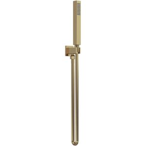 Balterley - Square Outlet Elbow, Parking Bracket & Shower Handset - Brushed Brass Balterley - Square Outlet Elbow, Parking Bracket & Shower Handset - Brushed Brass