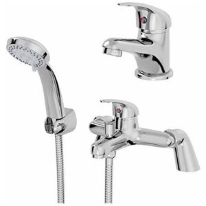 Basin Mixer Tap and Bath Shower Mixer Tap Set - Essentials Basin Mixer Tap and Bath Shower Mixer Tap Set - Essentials