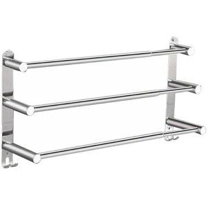 Ymyny - Extendable Towel Rail for Bathroom, 43-75 cm, Stainless Steel Wall Mounted Towel Bar, No Drilling Required mumu Ymyny - Extendable Towel Rail for Bathroom, 43-75 cm, Stainless Steel Wall Mounted Towel Bar, No Drilling Required mumu
