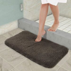 Longziming - Extra Thick Bath Mat Water Absorbent Microfiber Bathroom Rug Non Slip Washable Thick Plush Carpet (40x60cm Coffee) Coffee Longziming - Extra Thick Bath Mat Water Absorbent Microfiber Bathroom Rug Non Slip Washable Thick Plush Carpet (40x60cm Coffee) Coffee