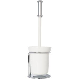 Croydex - Toilet Cleaning Brush and Holder in White and Chrome - Grosvenor Croydex - Toilet Cleaning Brush and Holder in White and Chrome - Grosvenor