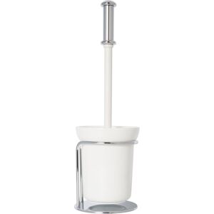 Croydex - Toilet Cleaning Brush and Holder in White and Chrome - Grosvenor Croydex - Toilet Cleaning Brush and Holder in White and Chrome - Grosvenor