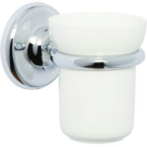 Croydex - Flexi-Fix Ceramic Bathroom Tumbler & Chrome Wall Mount - Grosvenor Croydex - Flexi-Fix Ceramic Bathroom Tumbler & Chrome Wall Mount - Grosvenor