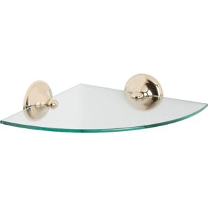 Croydex - Flexi-Fix Glass Corner Bathroom Shelf with Gold Hinges - Grosvenor Croydex - Flexi-Fix Glass Corner Bathroom Shelf with Gold Hinges - Grosvenor