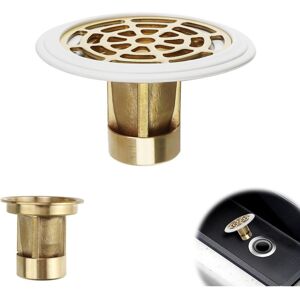 Gotrays - Floor drain core, floor drain with rubber ring, copper shower drain, for kitchen sinks, bathtubs and showers, for hole diameter 27-55 mm Gotrays - Floor drain core, floor drain with rubber ring, copper shower drain, for kitchen sinks, bathtubs and showers, for hole diameter 27-55 mm