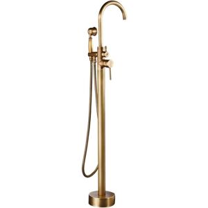 SJQKA Floor Standing Bathtub Faucet, Vintage All Copper Freestanding Bathtub Faucet, Hot and Cold Water Mixer Tap Next to Bathtub, Shower Faucet with SJQKA Floor Standing Bathtub Faucet, Vintage All Copper Freestanding Bathtub Faucet, Hot and Cold Water Mixer Tap Next to Bathtub, Shower Faucet with