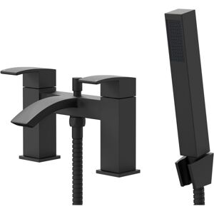 Colore - Square Matt Black Bath Shower Mixer Tap with Shower Kit Colore - Square Matt Black Bath Shower Mixer Tap with Shower Kit