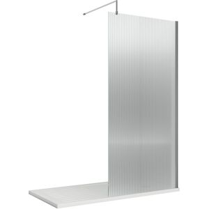Balterley - 8mm Toughened Safety Glass Wetroom Screen & Support Bar, 1850mm x 1000mm - Chrome Balterley - 8mm Toughened Safety Glass Wetroom Screen & Support Bar, 1850mm x 1000mm - Chrome