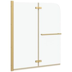Shower Enclosure Gold 120 x 140 cm ESG Glass and Aluminium vidaXL Shower Enclosure Gold 120 x 140 cm ESG Glass and Aluminium vidaXL
