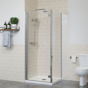 NRG Frameless Hinged Shower Door Enclosure Glass Screen Walk In Cubicle with Side Panel Chrome 800x760mm NRG Frameless Hinged Shower Door Enclosure Glass Screen Walk In Cubicle with Side Panel Chrome 800x760mm