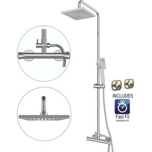 Gainsborough - Bathroom Thermostatic Mixer Shower Square Twin Head + ffk Aqualisa Gainsborough - Bathroom Thermostatic Mixer Shower Square Twin Head + ffk Aqualisa