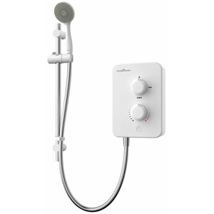 Gainsborough - Slim Mono 9.5kW Electric Shower White 1 Spray Head Handset Bathroom Gainsborough - Slim Mono 9.5kW Electric Shower White 1 Spray Head Handset Bathroom