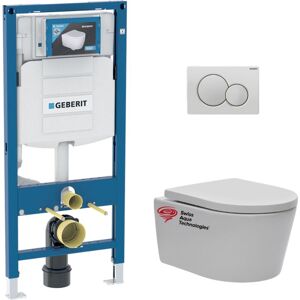 Toilet Frame + Swiss Aqua Technologies bowl + SoftClose seat + Plate (gebsatrimless-b) - Geberit Toilet Frame + Swiss Aqua Technologies bowl + SoftClose seat + Plate (gebsatrimless-b) - Geberit