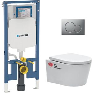 Flat Toilet Frame + Swiss Aqua Technologies Rimless bowl + Seat + Plate (slim-satrimless-e) - Geberit Flat Toilet Frame + Swiss Aqua Technologies Rimless bowl + Seat + Plate (slim-satrimless-e) - Geberit