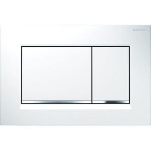 Flush plate Sigma30 for dual flush, white / gloss chrome-plated (115.883.KJ.1) - Geberit Flush plate Sigma30 for dual flush, white / gloss chrome-plated (115.883.KJ.1) - Geberit