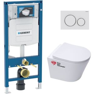 Toilet Frame + Swiss Aqua Technologies rimless bowl + Soft close seat + Plate (gebinfinitio-j) - Geberit Toilet Frame + Swiss Aqua Technologies rimless bowl + Soft close seat + Plate (gebinfinitio-j) - Geberit