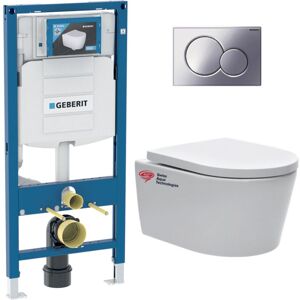 Toilet Frame + Swiss Aqua Technologies rimless + SoftClose seat + chrome plate (gebsatrimless-n) - Geberit Toilet Frame + Swiss Aqua Technologies rimless + SoftClose seat + chrome plate (gebsatrimless-n) - Geberit