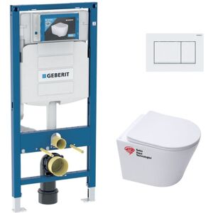 Toilet Frame + Swiss Aqua Technologies Rimless bowl + Softclose seat + Plate (gebinfinitio-k) - Geberit Toilet Frame + Swiss Aqua Technologies Rimless bowl + Softclose seat + Plate (gebinfinitio-k) - Geberit