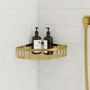 Architeckt - Gold Corner Shower Caddy Basket Wall Mounted Easy Drain Bathroom Architeckt - Gold Corner Shower Caddy Basket Wall Mounted Easy Drain Bathroom
