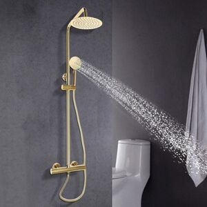 Cncest - Gold Shower Thermostat, Shower Set, Wall Mounted Shower Set with Faucet, Anti-Limescale Shower Column Thermostatic Thermostat Home Standard Cncest - Gold Shower Thermostat, Shower Set, Wall Mounted Shower Set with Faucet, Anti-Limescale Shower Column Thermostatic Thermostat Home Standard