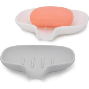 Linghhang - Grey + White) 2 Pack Self Draining Shower Soap Dish Holder for Shower/Bathroom/Kitchen Hand Washing Linghhang - Grey + White) 2 Pack Self Draining Shower Soap Dish Holder for Shower/Bathroom/Kitchen Hand Washing