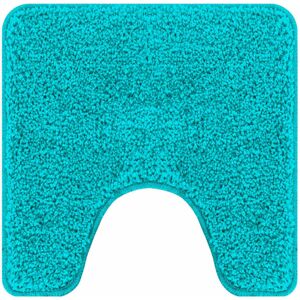 Anti-slip Bath Mat with Toilet Cut Turquoise 50 x 50 cm PP vidaXL Anti-slip Bath Mat with Toilet Cut Turquoise 50 x 50 cm PP vidaXL