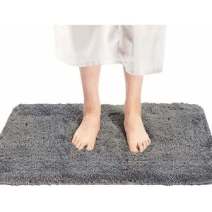 Linghhang - Grey Bath Mat 40 x 60 cm, Non-Slip and Washable Bath Mat, Bath Mat with High Hydroscopicity Bath Mat for Bathtub, Bathroom, Living Room Linghhang - Grey Bath Mat 40 x 60 cm, Non-Slip and Washable Bath Mat, Bath Mat with High Hydroscopicity Bath Mat for Bathtub, Bathroom, Living Room