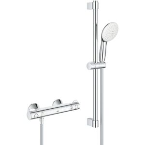 Grohtherm 800 Set Thermostatic Mixer Shower 1/2' + Hand Shower with 2 Jets + 60cm Shower Bar + Hose (G34565002) - Grohe Grohtherm 800 Set Thermostatic Mixer Shower 1/2' + Hand Shower with 2 Jets + 60cm Shower Bar + Hose (G34565002) - Grohe