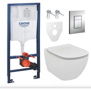 Grohe Toilet set Rapid SL GROHE + Toilet bowl Ideal Standard Tesi Aquablade + flush plate Grohe Skate Chrome (GROHEAQUA-SET) Grohe Toilet set Rapid SL GROHE + Toilet bowl Ideal Standard Tesi Aquablade + flush plate Grohe Skate Chrome (GROHEAQUA-SET)