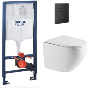 Rapid sl Support Frame + sat rimless wc + SoftClose seat + Matt Black Plate (RapidSL-FusionTQ-KF0) - Grohe Rapid sl Support Frame + sat rimless wc + SoftClose seat + Matt Black Plate (RapidSL-FusionTQ-KF0) - Grohe