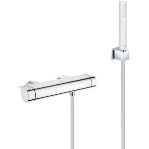 Grohe Shower set Grohtherm thermostatic mixer + Stick 1 jet hand shower, wall bracket, flexible hose, Chrome (34169001-CUBESTICK) Grohe Shower set Grohtherm thermostatic mixer + Stick 1 jet hand shower, wall bracket, flexible hose, Chrome (34169001-CUBESTICK)