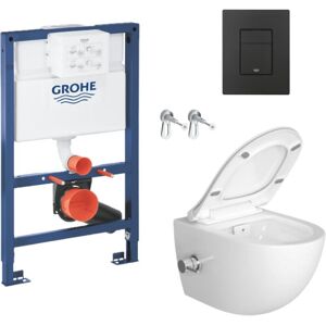 Grohe Toilet Pack Low height 0.82m Rapid SL Frame + Infinitio Rimless Toilet + Matt Black Flush Plate (RapidSLSATClean-82-KF0) Grohe Toilet Pack Low height 0.82m Rapid SL Frame + Infinitio Rimless Toilet + Matt Black Flush Plate (RapidSLSATClean-82-KF0)