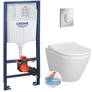 Grohe Toilet Set Rapid SL support frame + Vitra Integra toilet + Softclose seat + Matt chrome plate (RapidSL-IntegraRimless-7) Grohe Toilet Set Rapid SL support frame + Vitra Integra toilet + Softclose seat + Matt chrome plate (RapidSL-IntegraRimless-7)