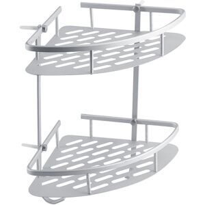Groofoo - Aluminum Dual Tier Shower Caddy Shelf Bathroom Corner Rack Storage Towel Holder Groofoo - Aluminum Dual Tier Shower Caddy Shelf Bathroom Corner Rack Storage Towel Holder