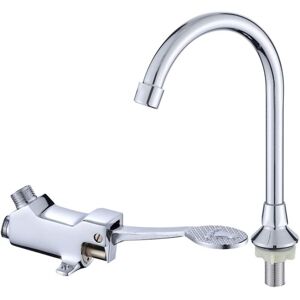Tonchean - Hands-free Foot Pedal Faucet, Faucet+Foot Pedal+Outlet+Inlet Fittings+Fittings, Foot Control Faucet for Hospital, Medical Lab Touchless Tonchean - Hands-free Foot Pedal Faucet, Faucet+Foot Pedal+Outlet+Inlet Fittings+Fittings, Foot Control Faucet for Hospital, Medical Lab Touchless