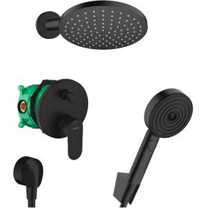 Vernis Blend Pulsify All-in-one shower set with overhead shower 205 xxl + 3 spray hand shower, Matt black (VERNISPULNM2) - Hansgrohe Vernis Blend Pulsify All-in-one shower set with overhead shower 205 xxl + 3 spray hand shower, Matt black (VERNISPULNM2) - Hansgrohe