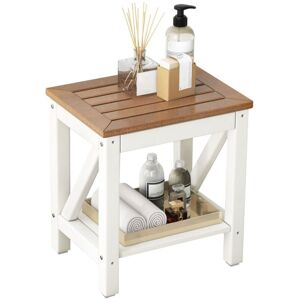 Costway - hdpe Shower Bench Waterproof Bathroom Shower Stool w/Shelf-Brown Costway - hdpe Shower Bench Waterproof Bathroom Shower Stool w/Shelf-Brown