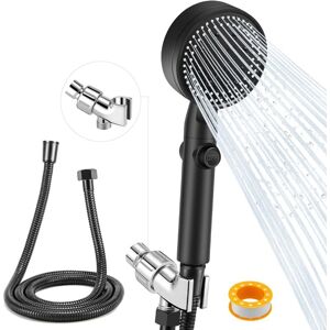 High Pressure Hand Shower Head, 5 Spray Modes Hand Shower Head with Stainless Steel Pipe, Adjustable Holder for Bathroom Upgrade ,Black High Pressure Hand Shower Head, 5 Spray Modes Hand Shower Head with Stainless Steel Pipe, Adjustable Holder for Bathroom Upgrade ,Black