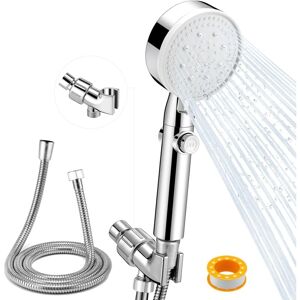 High Pressure Hand Shower Head, 5 Spray Modes Hand Shower Head with Stainless Steel Pipe, Adjustable Holder for Bathroom Upgrade, Silver High Pressure Hand Shower Head, 5 Spray Modes Hand Shower Head with Stainless Steel Pipe, Adjustable Holder for Bathroom Upgrade, Silver