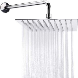 YMYNY High Pressure Shower Head, 304 Stainless Steel Large Square Shower Head with 30cm Tube, Bathroom Fixed Shower Head, Water Saving mumu YMYNY High Pressure Shower Head, 304 Stainless Steel Large Square Shower Head with 30cm Tube, Bathroom Fixed Shower Head, Water Saving mumu