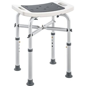 HOMCOM Adjustable Shower Stool with Foot Pads for Elderly Disabled Grey HOMCOM Adjustable Shower Stool with Foot Pads for Elderly Disabled Grey