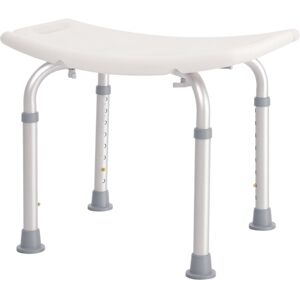Homcom - Aluminium Shower Stool w/ Adjustable Height Non-Slip Bath Stool White Homcom - Aluminium Shower Stool w/ Adjustable Height Non-Slip Bath Stool White