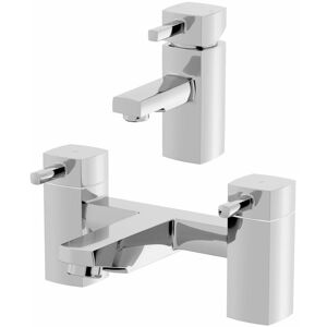 Architeckt - Bath Filler Chrome Spout Hot Basin Sink Lever Mixer Tap Mixer Taps Square Set Architeckt - Bath Filler Chrome Spout Hot Basin Sink Lever Mixer Tap Mixer Taps Square Set