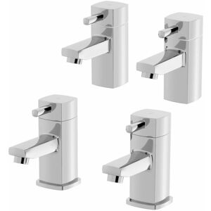 Architeckt - Bathroom Hot & Cold Basin Sink Taps Bath Taps Set Twin Chrome Architeckt - Bathroom Hot & Cold Basin Sink Taps Bath Taps Set Twin Chrome