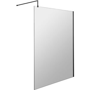 Hudson Reed - Wet Room Screen with Black Support Bar 1400mm Wide - 8mm Glass Hudson Reed - Wet Room Screen with Black Support Bar 1400mm Wide - 8mm Glass
