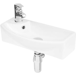Hudson Reed - Juno Compact 450mm Right Hand Curved Ceramic Basin - NBV161 Hudson Reed - Juno Compact 450mm Right Hand Curved Ceramic Basin - NBV161