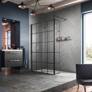 Hudson Reed - Frame Effect Wet Room Screen with Support Bar 760mm Wide - 8mm Glass Hudson Reed - Frame Effect Wet Room Screen with Support Bar 760mm Wide - 8mm Glass