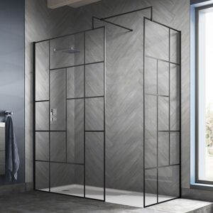 Abstract Frame Wetroom Screen with Support Bar 1000mm Wide - 8mm Glass - Hudson Reed Abstract Frame Wetroom Screen with Support Bar 1000mm Wide - 8mm Glass - Hudson Reed